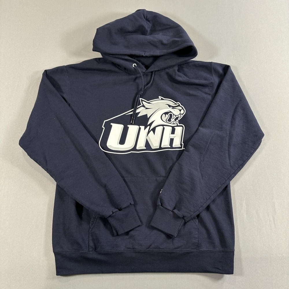 New Hampshire Wildcats Sweatshirt Mens Medium Blue NCAA College Champion Hoodie